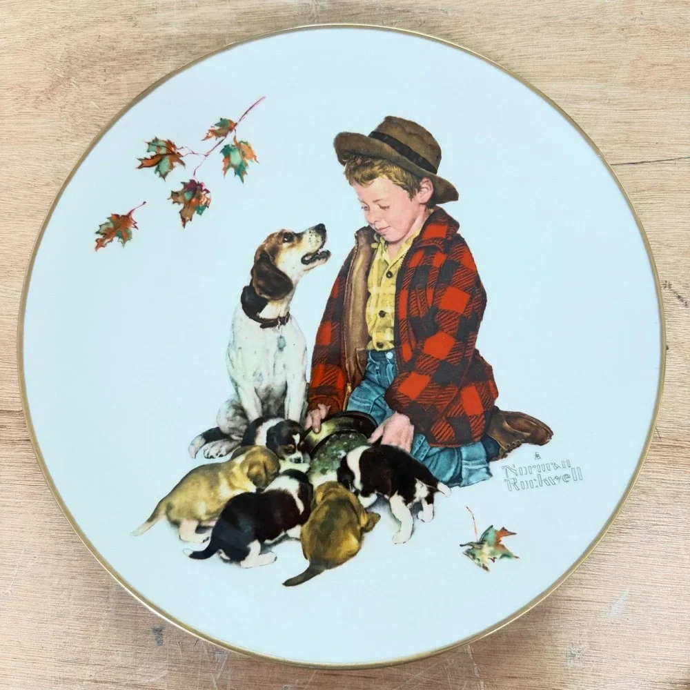 Vtg Gorham Norman Rockwell Four Seasons Collector Plates Set of 4 1971 1976 MINT